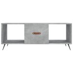 vidaXL Table basse gris béton 102x50x40 cm bois d'ingénierie