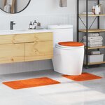 vidaXL Ensemble de tapis de bain antidérapants 3 Pièces Orange PP