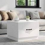 vidaXL Table basse avec tiroir Blanc 49 x 50 x 37 cm Bois d'ingénierie