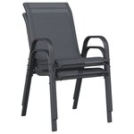 vidaXL Ensemble Bistro de Jardin 3 Pièces Anthracite Textilène et Acier