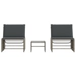 vidaXL Chaises longues 2 pièces avec table en résine tressée grise