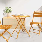 vidaXL Table de Jardin Moutarde 55 x 55 x 73 cm Acier revêtu de poudre