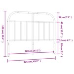 vidaXL Tête de lit métal noir 120 cm