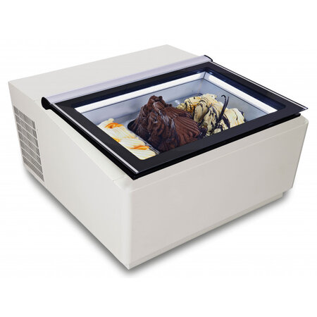 Vitrine à glace à poser ouverture côté client 3 x 5 l - combisteel - blancr290 -  670x750x375mm