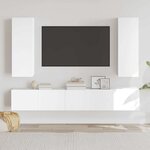 vidaXL Ensemble de meubles TV 5 Pièces Blanc Bois d'ingénierie