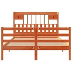 vidaXL Lit bibliothèque sans matelas cire marron 160x200 cm pin massif