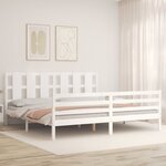 vidaXL Cadre de lit sans matelas blanc 200x200 cm bois massif