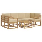 vidaXL Ensemble de canapés d'extérieur 7 pc Blanc et Beige