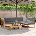 vidaXL Salon palette de jardin avec coussins 4Pièces bois d'acacia massif