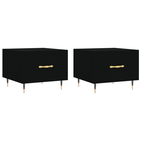 vidaXL Tables basses 2 Pièces noir 50x50x40 cm bois d'ingénierie
