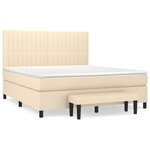 vidaXL Sommier à lattes de lit avec matelas Crème 180x200 cm Tissu
