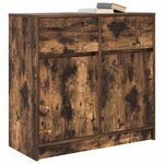 vidaXL Buffet avec tiroir chêne fumé 80x34x76 cm bois d'ingénierie