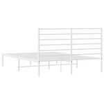 vidaXL Cadre de lit métal sans matelas et tête de lit blanc 135x190 cm