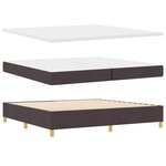 vidaXL Lit à ressorts avec matelas avec LED Marron 200 x 200 cm tissu