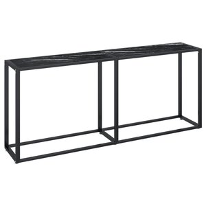 vidaXL Table console Marbre noir 180x35x75 5 cm Verre trempé