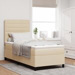 vidaXL Lit à ressorts avec matelas Crème 100x200 cm Tissu