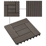 vidaXL Carreaux de terrasse 22 Pièces 30 x 30 cm 2 m² WPC Marron foncé