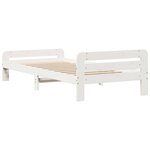 vidaXL Cadre de lit sans matelas blanc 75x190 cm bois de pin massif