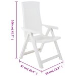 vidaXL Chaises inclinables de jardin lot de 2 Plastique Blanc