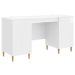 vidaXL Bureau Blanc brillant 142 5 x 50 x 75 cm Bois d'ingénierie