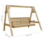 vidaXL Balancelle de jardin Bois de pin imprégné 205x150x157 cm