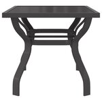 vidaXL Table de jardin Gris et noir 140x70x70 cm Acier et verre