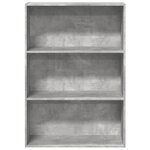 vidaXL Bibliothèque gris béton 80x30x114 cm bois d'ingénierie