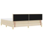 vidaXL Lit à ressorts avec matelas Crème 200 x 200 cm tissu