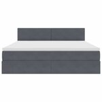 vidaXL Lit de Rangement avec matelas Gris foncé 160 x 200 cm Velours