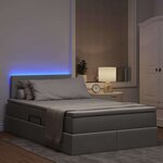vidaXL Lit de rangement LED avec matelas Gris clair 120 x 190 cm Tissu