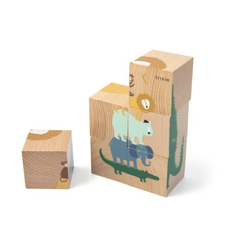 Puzzle cubes en bois - Animaux