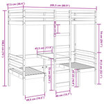 vidaXL Lit mezzanine avec bureau et chaises 90x200 cm pin massif
