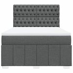 vidaXL Sommier à lattes de lit avec matelas Gris foncé 140x200cm Tissu