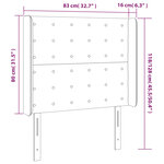 vidaXL Tête de lit à LED Bleu foncé 83x16x118/128 cm Velours