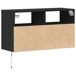vidaXL Meuble TV mural avec lumières LED noir 80x31x45 cm