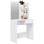 vidaXL Coiffeuse avec miroir Blanc brillant 74 5x40x141 cm