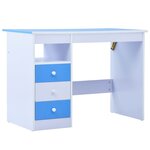 Bureau table poste de travail meuble d'ordinateur informatique étude pour enfants Inclinable Bleu et bleu 02_0023932