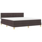 vidaXL Lit à ressorts avec matelas Marron foncé 180 x 200 cm tissu