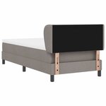 vidaXL Lit à ressorts avec matelas Taupe 90 x 190 cm tissu