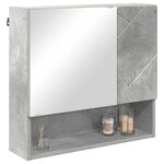 vidaXL Armoire Miroir Gris béton 59 x 17 x 55 cm Bois d'ingénierie