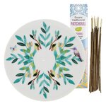 Coupelle porte-encens en porcelaine Aquarelle + Encens indien au Patchouli