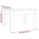 vidaXL Table basse Marron miel 45x45x30 cm Bois massif de pin