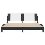 vidaXL Cadre de lit avec lumière LED noir blanc 180x200 cm similicuir