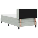 Lit à ressort avec matelas vidaXL Gris clair 100x200 cm Velours