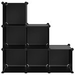 vidaXL Cubes de rangement 6 Pièces Noir PP