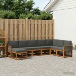 vidaXL Ensemble de canapés d'extérieur 8 Pièces Naturel et Anthracite