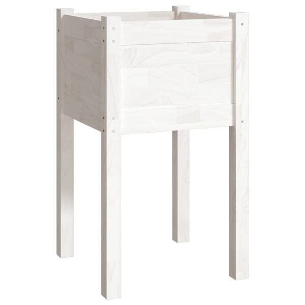 vidaXL Jardinière d'extérieur Blanc 40x40x70 cm Bois de pin massif