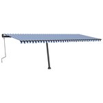 vidaXL Auvent manuel rétractable avec LED 600x350 cm Bleu et blanc