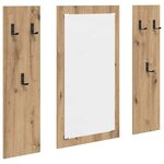 vidaXL Porte-manteau mural chêne artisanal 96 x 1 5 x 90 cm