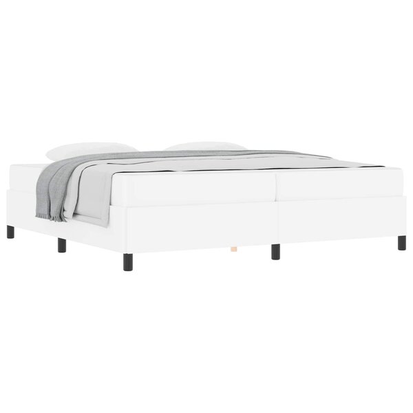 vidaXL Cadre de lit avec matelas Blanc 200 x 200 cm tissu